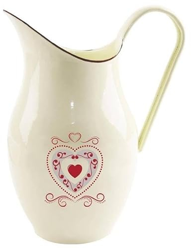 Emaille-Kanne Getränkekrug Kanne emailliert cremefarben TONCA 2,5 L