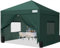 Quictent Pavillon 3x3 mit 4 Seitenteilen, Faltpavillon mit Entlüftung Wasserdicht Stabil Winterfest, Pop up Gartenpavillon mit 4 Sandsäcke und Rollentasche Grün