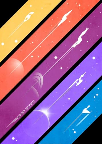 Displate Offiziell Star Trek MetallPoster Magnetische Befestigung Inklusive Lizenziert Bilder Hochwertiges Poster Star Trek Universe Warp Speed Poster 45 cm x 32 cm