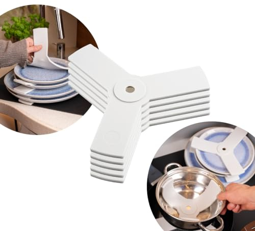 silwy® Magnet-Adapter-Set (5er-Set) für bestehende Teller, Schalen, Küchenutensilien, Töpfe, Pfannen u.v.m. - 5 teiliges Set, Magnetsystem zum Nachrüsten, Magnet-Sandwich für alle Gegenstände