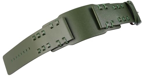 Qualitatives Basic Ersatz Uhrenarmband Echtleder Farbe Grün Silber Breite 35 mm Stegbreite Dornschließe Echt Leder Damen Frauen Herren Männer Unisex 948S8981GR