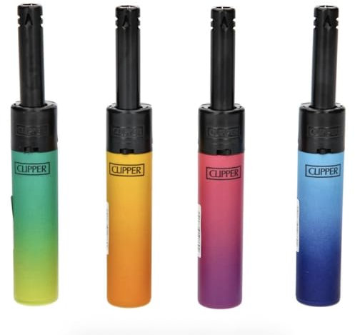 Lot de 4 Clipper Mini Tube Allume-GAZ Allume-FEU Bougie Barbecue POELE - Metallic Gradient Color + 1 Cadeau RLBSL Offert !