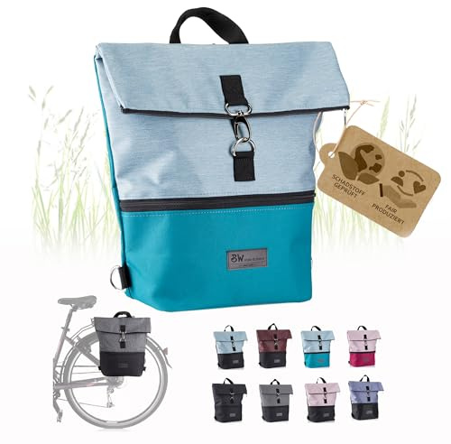 Fahrradtasche mit Rucksackfunktion, Gepäckträgertasche, türkis-hellblau | wasserabweisend & leicht zu befestigen, 20l, für Arbeit, Freizeit & Sport, für Fahrrad & E-Bike