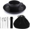 Camping Essentials Set,HOMQUEN Juego de Platos y Tazones de Camping, Taza de Café, Juego de Cubiertos de Viaje Incluye Cuchara, Tenedor, Cuchillo para Trabajo, Exterior, Picnic, Campamento(Negro)