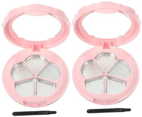 HONMEET 2sätze Lidschattenbox Mit Fächern Reisebehälter Für Lippenstift Und Nachfüllbare Make-up Dispenser Mit Pinsel Tragbar Für Täglichen Gebrauch Und Reisen