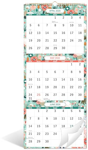 Wall Calendar 2026-2027 - MAY. 2026 - JUN. 2027, 3 Month Wall Calendar Display (Folded in one Month), 11.25 x 26, 3 Month Calendar 2026-2027