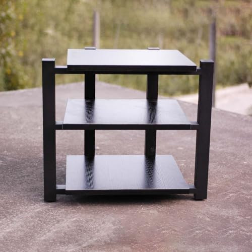Audio-Displayständer Multifunktionales Ablageregal TV Rack HiFi Regal Audio Schrank Bodenstehender Audioständer Beweglicher Eck-TV-Ständer für Wohnzimmer Schlafzimmer Aufnahmestudio.(Nero,70x55x65cm)