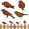 SUPRROW Gartenstecker Rost Deko,4 Rost Vögel,Vögel Gartenstecker Rost Deko Gartendeko,Rost Vogel Gartendeko für Draußen Herbstdeko Outdoor,Metall Gartenstecker Vogel Stecker Baumstecker