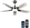 Shanggu Ventilador con palas reversibles, LED regulable, motor DC silencioso, ventilador de techo plateado,Ventiladores de techo con luz y mando a distancia