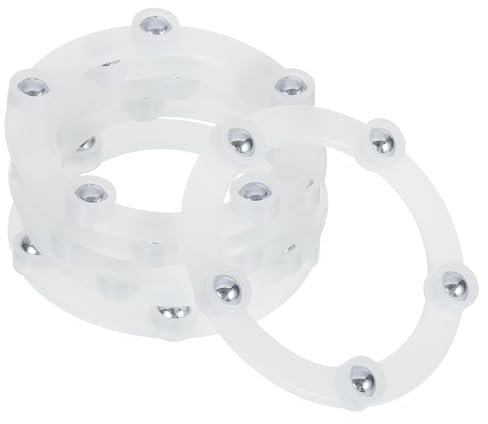 sourcing map 6Pcs 2 Inch Rotating Swivel Stand with Steel Ball Bearings, Lazy Susan Base Turntable Bearing Plate Round Table Swivel Base for Home Kitchen, White, 5 Balls