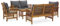 Utiny 5-TLG. Garten-Lounge-Set Gartenset Sitzmöbel Sitzgruppe Gartenbank Beistelltisch Gartengarnitur mit Auflagen Massivholz Akazie Grau Type 1