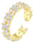 Bague Fiançailles Femme Or, Alliance Femme Forme Marquise et Perles avec Zircone Cubique Blanche Ajustable