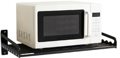 QUIOTUIR Soporte para Microondas Montaje en Pared Estantería Microondas de Metálica Soporte Microondas Capacidad de Carga 50kg Estante Microondas Almacenaje Multifuncional para Cocinas