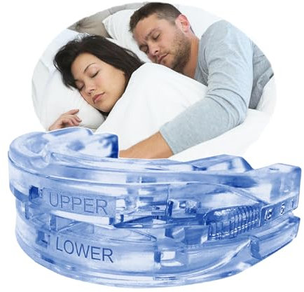 Orthese Anti-Ronflement Silicone RÉGLABLE - Gouttière Anti-Ronflement & Bruxisme - Efficace Hommes/Femmes - Puissant, Adaptable, Sécurité Dentaire (Bleu A04)