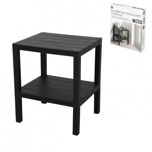 Rectangular Shelf 2 Levels PRATIK Black 38,5X33X45CM