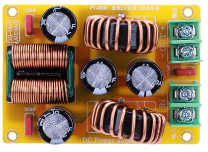 ZKLGS Amplificatore Audio, Filtro Passa Basso DC LC 2A 4A 10A 20A Filtro interferenza elettromagnetica EMI 50V for filtraggio Rumore Amplificatore Auto(20A)