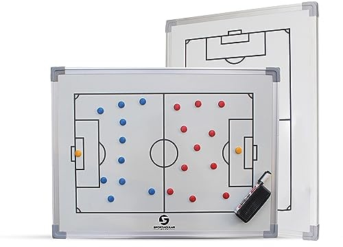 Sportacular Gear Taktiktafel Fußball inkl. Zubehör | Coachboard Professional | Stabiler Alu-Rahmen (60x45cm)