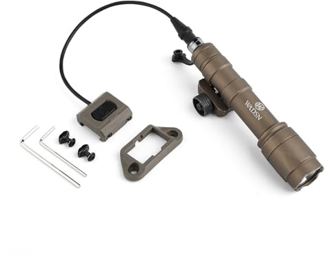 QIRUIMY M600C Taktische Taschenlampe mit Druckschalter, LED 600 Lumen Taschenlampe Scout Light für Mlok keymod 20mm Picatinny-Schienensystem (Braun)