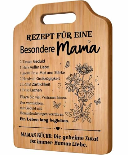 Mama Geschenk, Geschenke für Mama - Bambus Schneidebrett, Praktische Geschenke für Mutter zum Geburtstag Muttertag Weihnachten, Beste Mütter Geschenk von Tochter Sohn