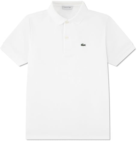 Lacoste Non-Organic Petit Pique Polo für Jungen | Druckknopfleiste | Weiß, 12 Jahre