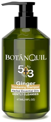 BOTANQUIL Ginger Hair Growth Shampoo for Rejuvenate Scalp - 473ml | Strengthening Ginger Hair Shampoo for Hair Loss for Women and Men, Thickening Shampoos with Plant Extracts For All Hair Types