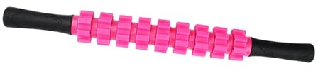 MEYZJRC Asta Massaggiante, Rullo per Muscoli, Fascia, Massaggio Profondo Dei Tessuti, Strumento Manuale per Il Rilassamento, Materiale in Acciaio Al Carbonio, Rosa Rossa