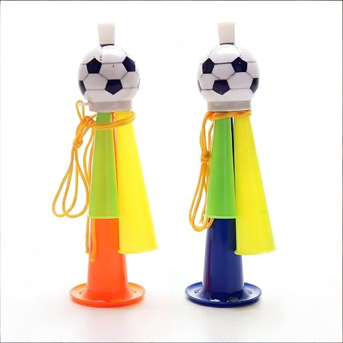 2 trompetas de plástico Vuvuzela para hacer ruido, trompetas de plástico ajustables para estadios de fútbol, cuernos de animación, accesorios de trompeta para juegos de fútbol, fiestas deportivas