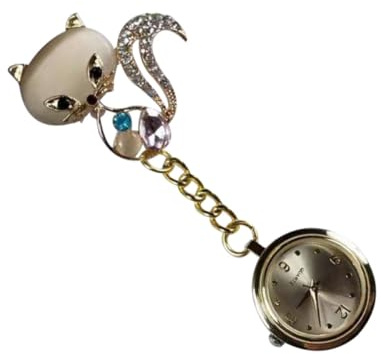 HOOTNEE Nursing Fob Watch with Diamond Design and Button 626 Battery, Pocket Watch for Healthcare Professionals in Settings