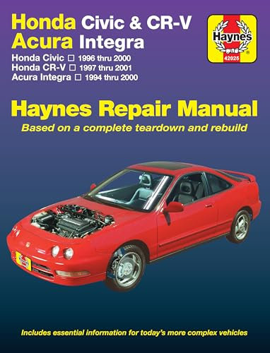 Honda Civic, Cr-V & Acura Integra 1994 Thru 2001 Haynes Repair Manual: Honda Civic - 1996 Thru 2000 - Honda Cr-V - 1997-2001 - Acura Integra 1994 Thru 2000
