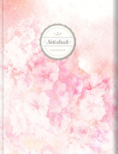 Punktraster Notizbuch (©Star, A4, 156 Seiten, Softcover) || Dickes Notizbuch mit Register + Robuster Einband || Bullet Journal, Handlettering, Skizzenbuch, Zeichenbuch, Tagebuch, Rosa Aquarell