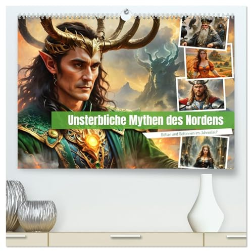 Unsterbliche Mythen des Nordens (hochwertiger Premium Wandkalender 2026 DIN A2 quer), Kunstdruck in Hochglanz: Entdecken Sie die zeitlose Schönheit ... Götter und Göttinnen (CALVENDO Menschen)