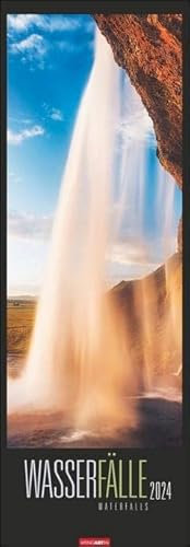Wasserfälle Kalender 2024. XXL Hochformat mit spektakulären Wasserfällen, fotografiert von international ausgezeichneten Fotografen. Länglicher Kalender mit traumhaften Naturfotos. 34x98 cm Hochformat