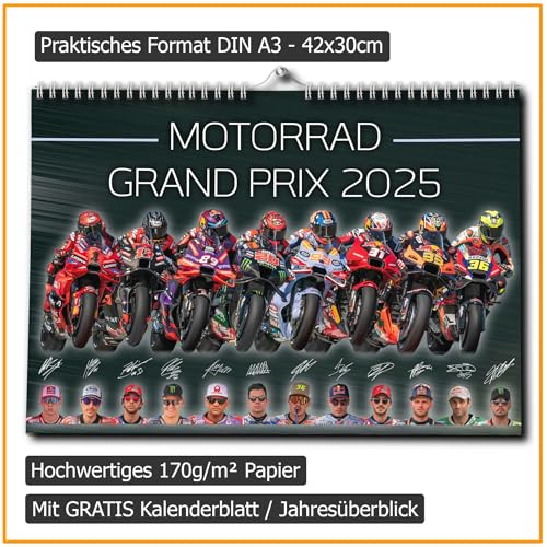 Motorrad Grand Prix Kalender 2025 - Premium Wandkalender - MotoGP