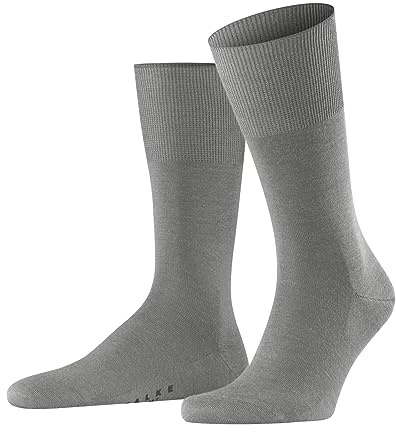 FALKE Herren Socken Airport M So Wolle Baumwolle einfarbig 1 Paar, Grau Dark Grey 3070, 49-50