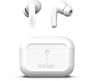 RYGHT Pulse ANC - Ecouteurs sans Fil Bluetooth Intra auriculaire avec Boitier (Blanc)