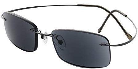 Eyekepper titanio occhiali da lettura per uomo e donna, lettori senza montatura lente grigia +1.00