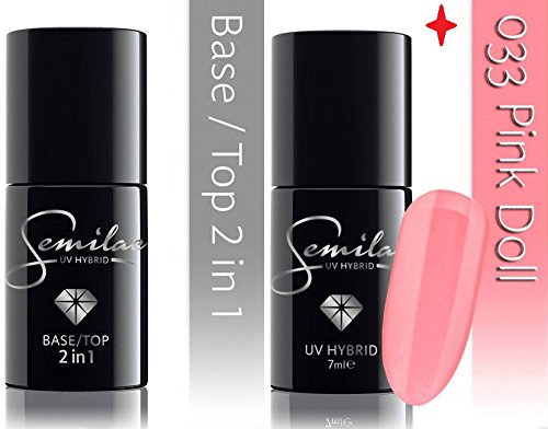 SEMILAC Base / Top 2in1 + Pink Doll 033 UV LED Gel Hybrid Nagellack