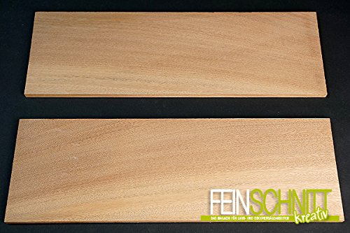 FEINSCHNITTkreativ Massivholz-Zuschnitte in Mahagoni | 2 Platten | 450 x 150 x 10 mm