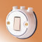 Interruttore in ceramica a pulsante con pipe stile rustico vintage - Bianco (nessun decoro)