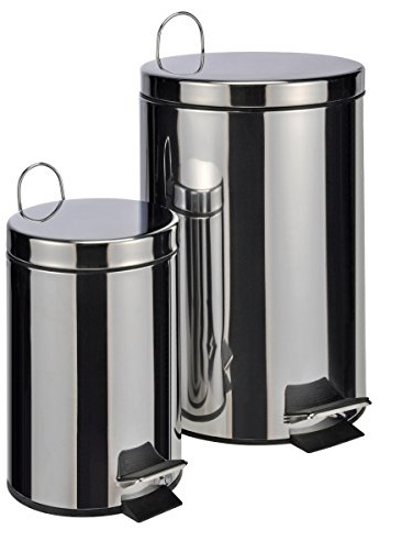 Haushalt International 2tlg. Set Treteimer aus Edelstahl 3L / 12L - Mülleimer