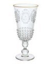 BICCHIERE LIQUORE TRASPARENTE BORDO ORO 7X20 CM ACRILICO