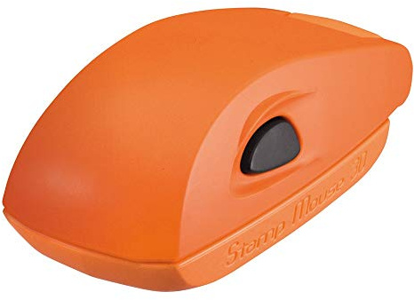 Stempel Colop Stamp Mouse 30 custom (47x18 mm - 5 Zeilen) mit individueller Textplatte Farbe Orange