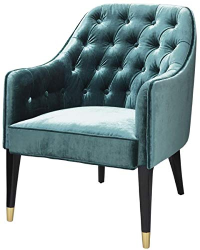 Casa Padrino Luxus Sessel Ägäisches Grün/Schwarz/Gold 65 x 80 x H. 88 cm - Chesterfield Möbel