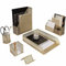 BLU MONACO Ensemble d’organisation de bureau avec trieur de courrier, porte-notes autocollantes, pot à stylos, porte-magazines, bac à lettres et porte-cartes de visite, doré/rose