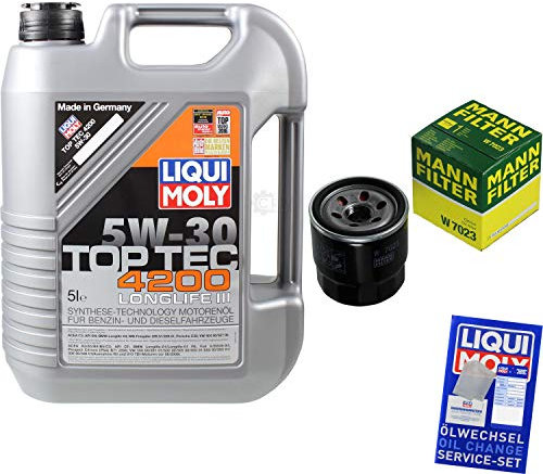 QR-PARTS 69315674 Filter Set Inspektionspaket 5 Liter Liqui Moly Motoröl Top Tec 4200 5W-30 MANN-FILTER Ölfilter