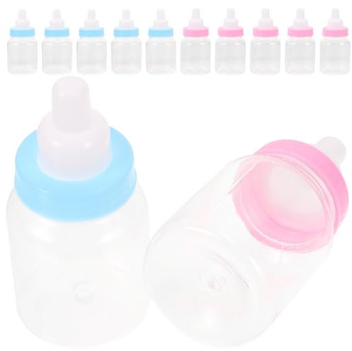 Plastic Candy Bottle,12pcs Baby Shower Fillable Mini Box for Newborn Baptism Christening Birthday Party