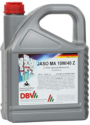 10W-40 DBV-Zweirad-Special-Motorenöl JASO MA (4-Takt) 4 x 5-Liter-Kanne