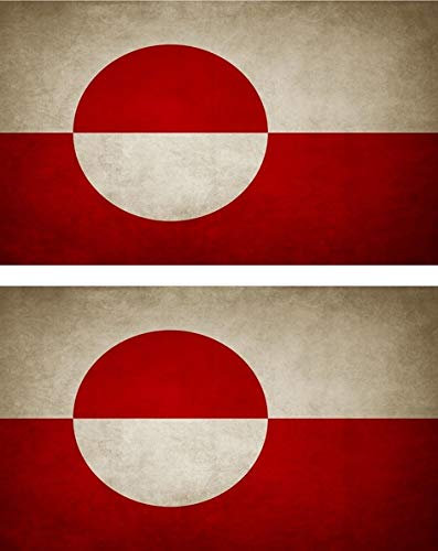 Akachafactory 2X Sticker Aufkleber Flaggen Flagge Fahne Vintage KN gronland