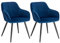 WOLTU Esszimmerstühle 2er Set Esszimmerstuhl Küchenstuhl Polsterstuhl Design Stuhl mit Armlehnen, mit Sitzfläche aus Samt, Gestell aus Metall, modern, Blau, BH93bl-2