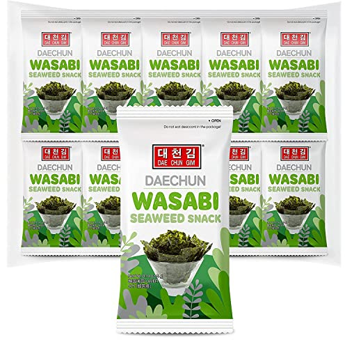 Daechun (Choi's1) Wasabi Seaweed Snack Confezione da 20 Prodotto della Corea